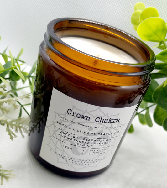 Aromatherapy Chakra Mood Enhancing Essential Oil Blended Candle - Crown Chakra