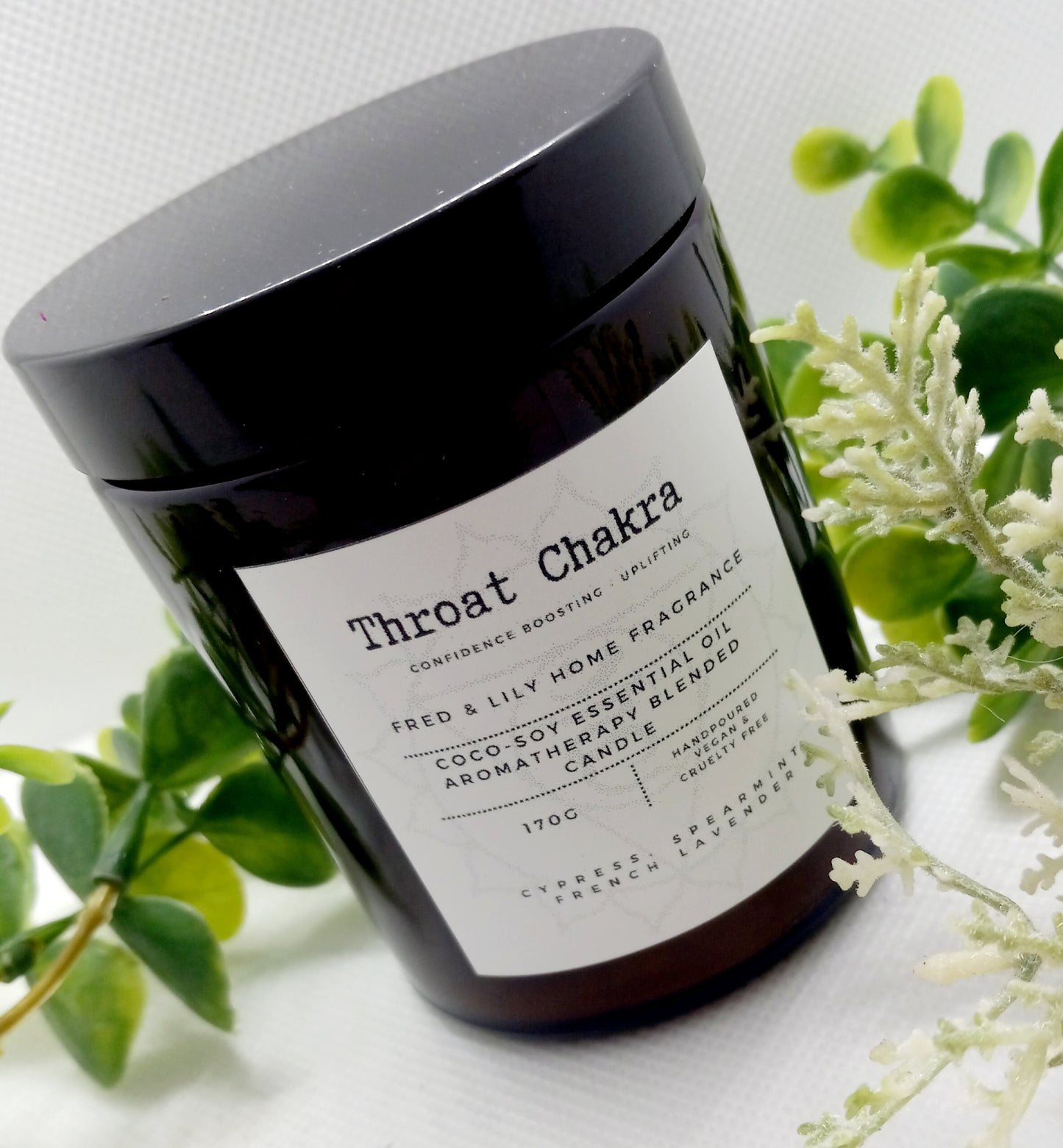 Aromatherapy Throat Chakra Mood Enhancing Essential Oil Blended Candle