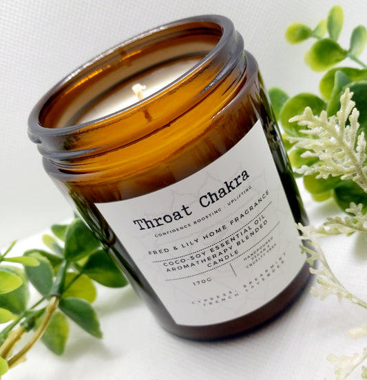 Aromatherapy Throat Chakra Mood Enhancing Essential Oil Blended Candle