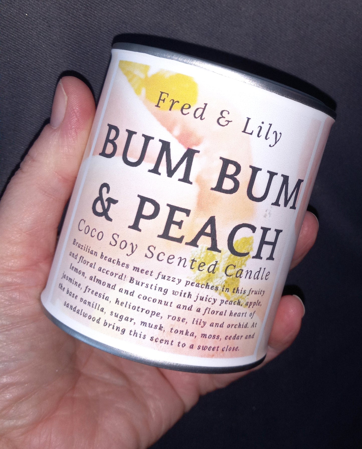 Bum Bum and Peach Scented Candle 250g