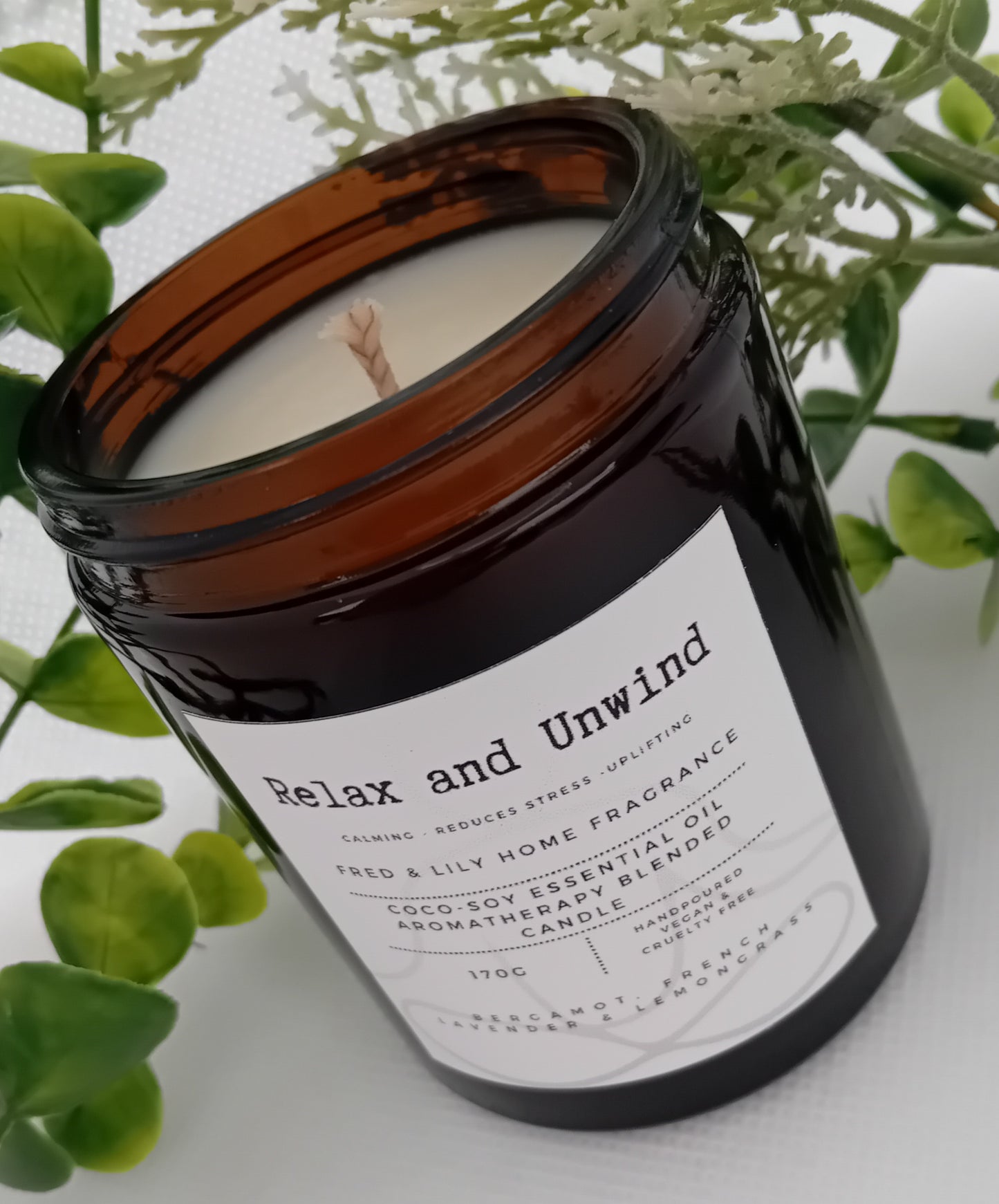 Aromatherapy Relax and Unwind Mood Enhancing Essential Oil Blended Candle