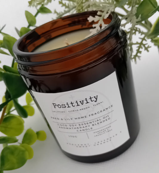 Aromatherapy Positivity Mood Enhancing Essential Oil Blended Candle