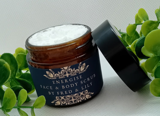 Dead Sea Salt Face and Body Scrub 80g in Amber Jar