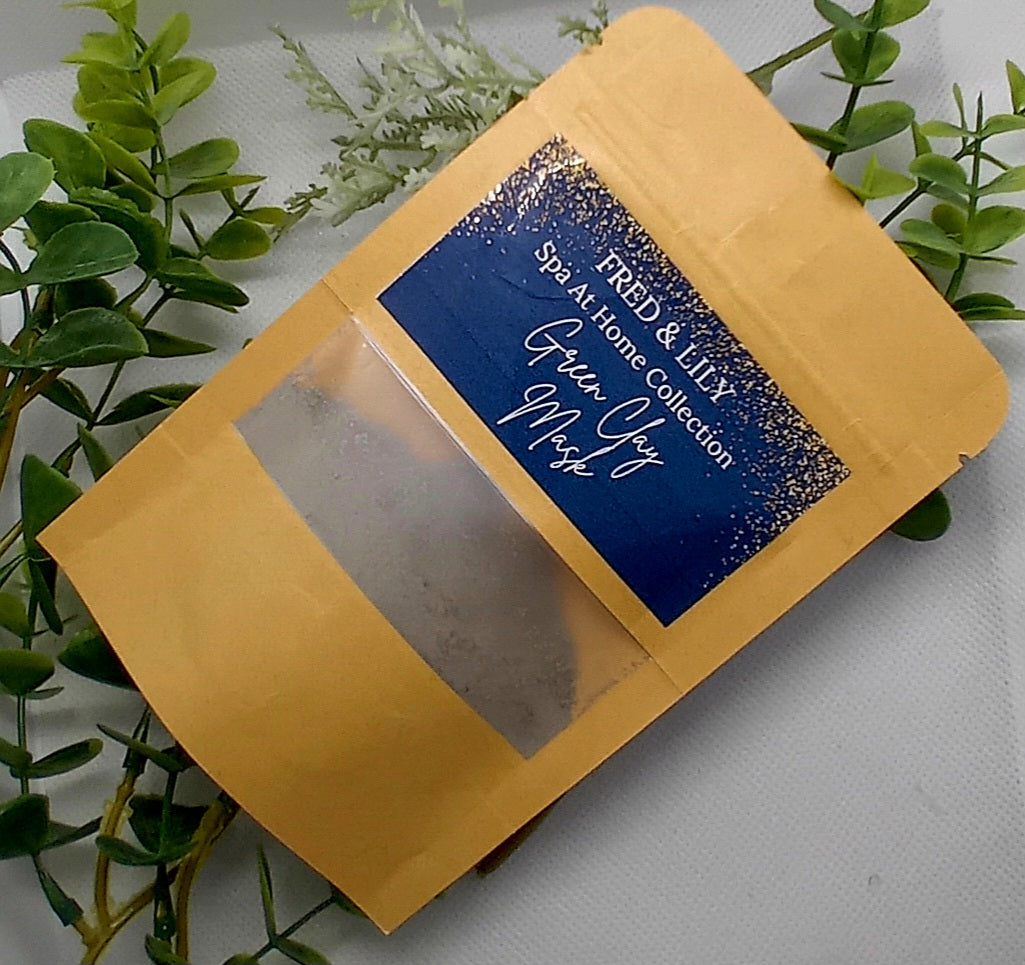 French Green Clay Face Mask Set - Cleansing and Exfoliating