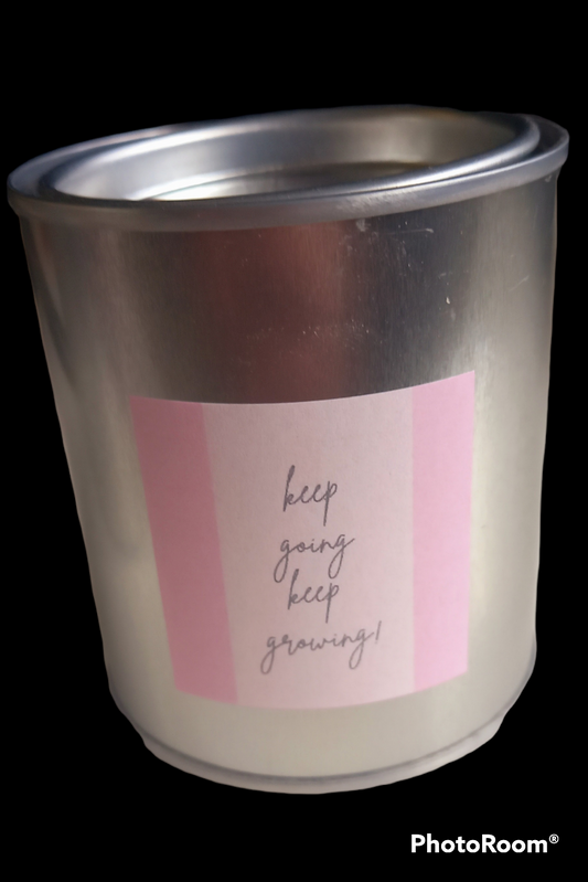 Keep Going Keep Growing Quote Scented Candle