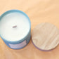 Luxury Cocosoy Woodenwick Candle 375g - Lagoon Mint, Scented in Cypress and Grapevine